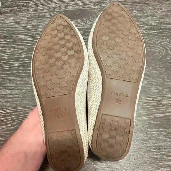 Birdies Blackbird Eggshell Womens 5.5 Navy Knit Point Toe Slip On Flats Shoes - Picture 7 of 7